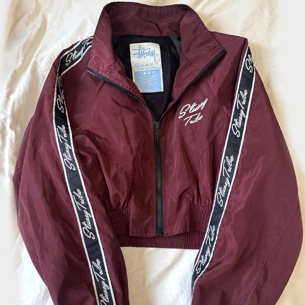 Cropped Stüssy Track Jacket - Size S/M